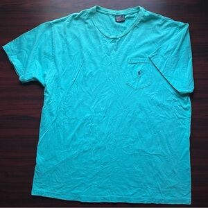 Vintage Polo Ralph Lauren Pocket T-Shirt Men's XL Blue Short Sleeve Made In USA